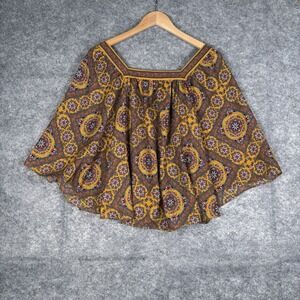 MAX EDITION Bohemian Top Size M Multi Colored Boho Hippie 70's Fairy‎ Whimsical